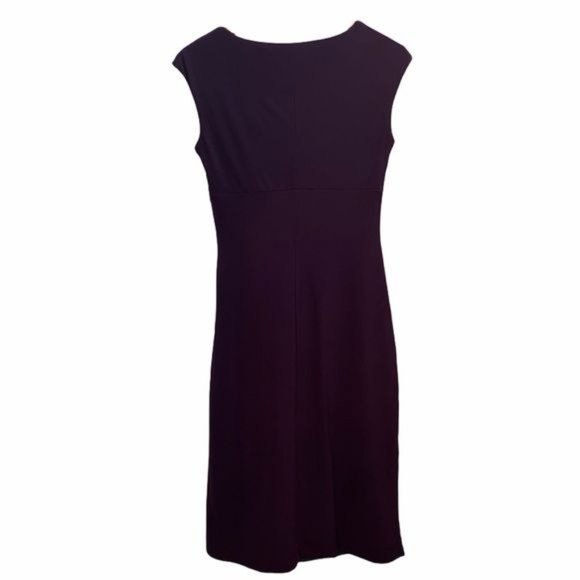 LAUREN RALPH LAUREN Sz 4 Purple Draped Ruched Surplice Dress Cap Sleeves - Picture 13 of 13